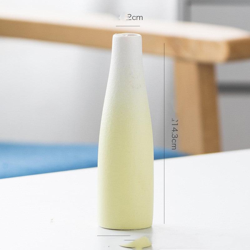 Ceramic Small Mouth Vase Crafts Home Decoration Accessories Nordic Ins Gypsophila - Pacisia
