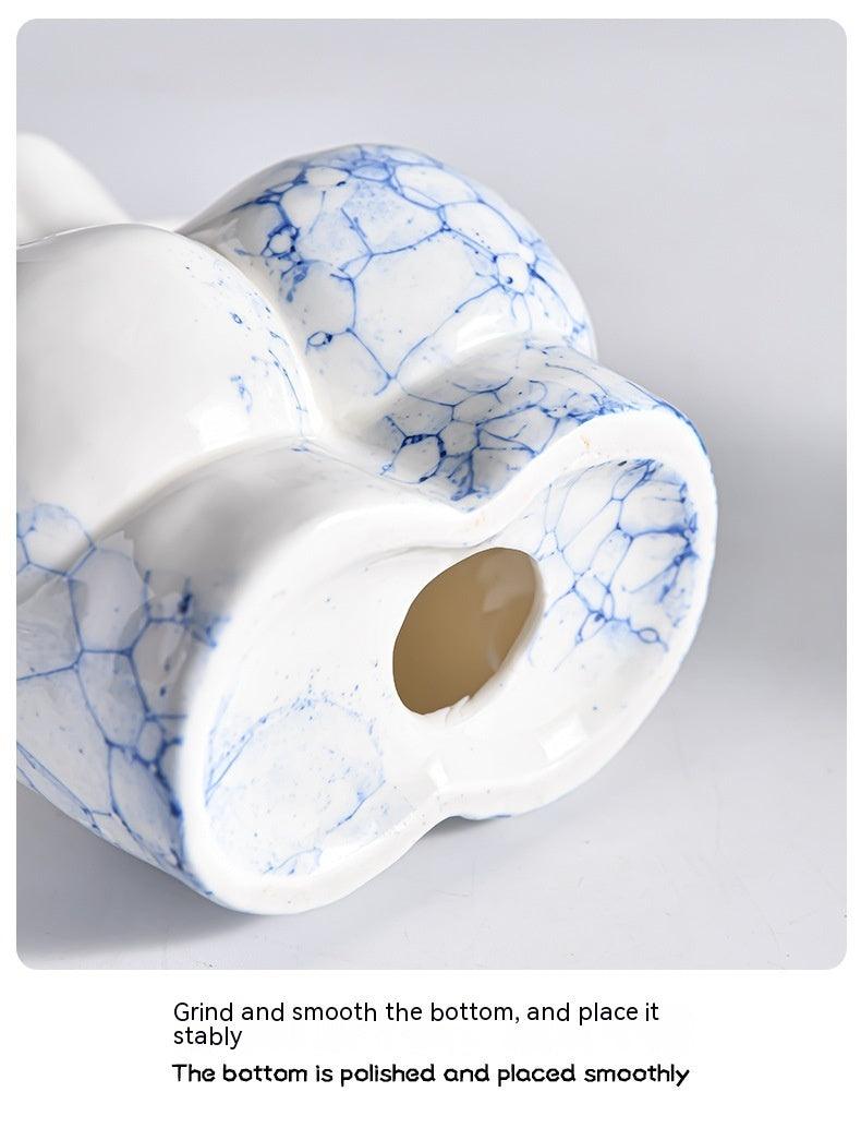 Ceramic Vase Decoration Art Body Small Blue And White Texture Homestay - Pacisia