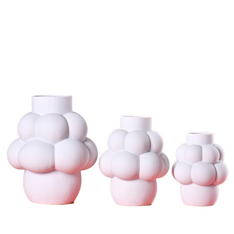 Ceramic vase decoration Nordic simple white dried flower vase - Pacisia