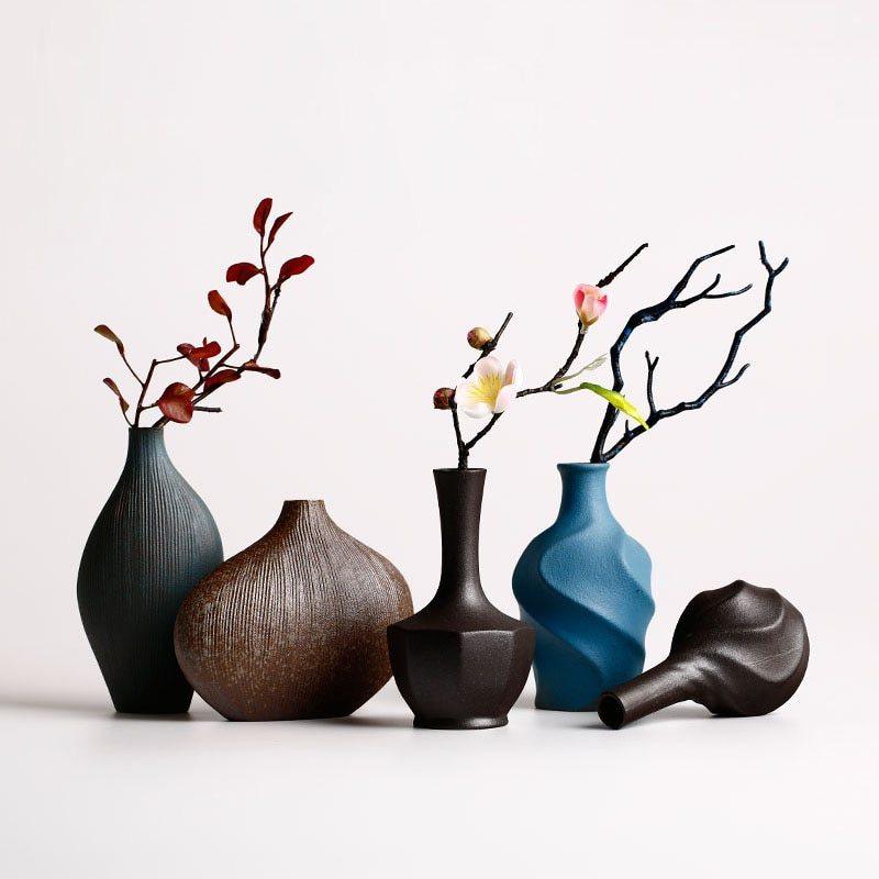 Ceramic vase simulating dry flower vase - Pacisia