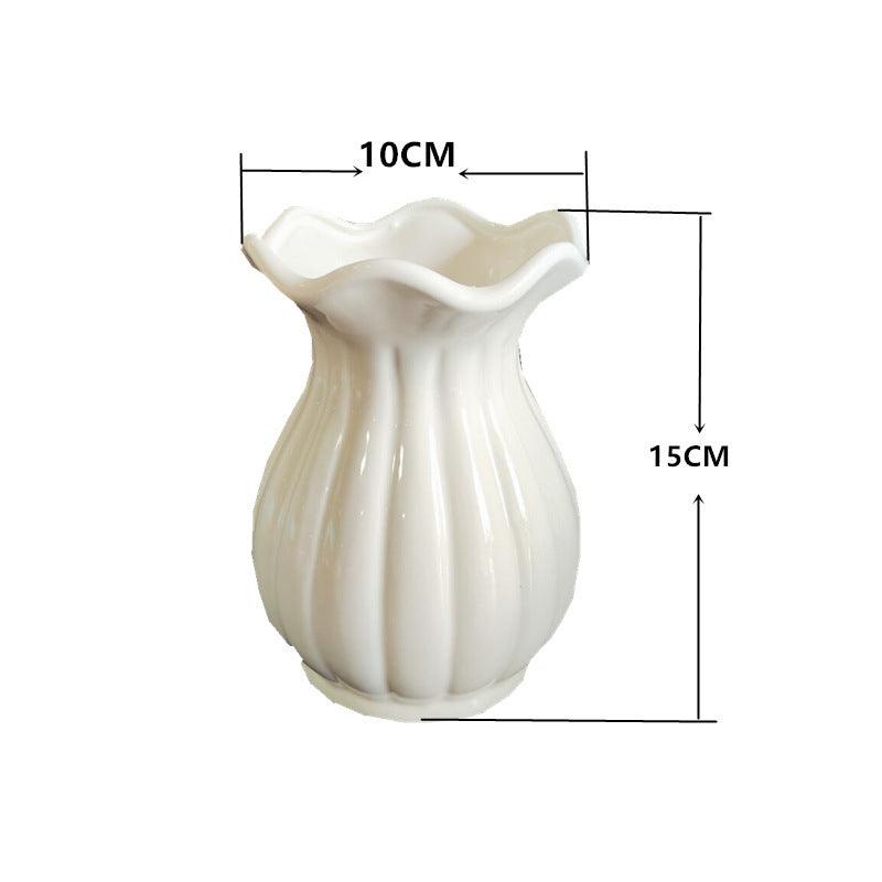 Chinese Simple Ceramic White Vase Ornaments - Pacisia