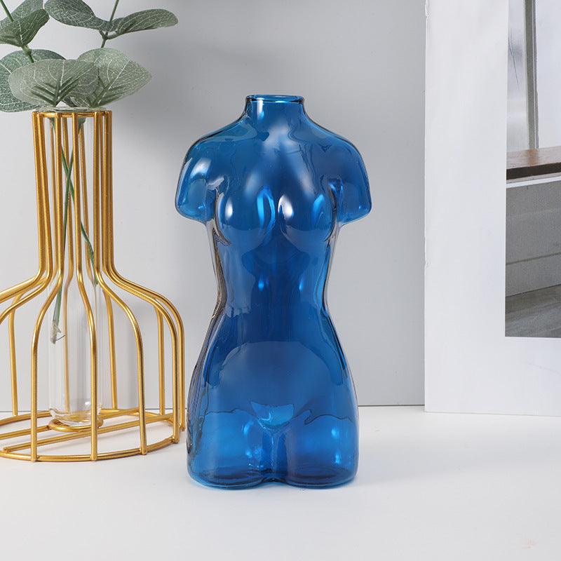 Colored Glass Body Art Flower Arrangement Vase Ornaments - Pacisia