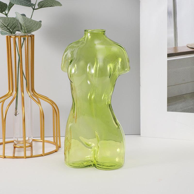 Colored Glass Body Art Flower Arrangement Vase Ornaments - Pacisia