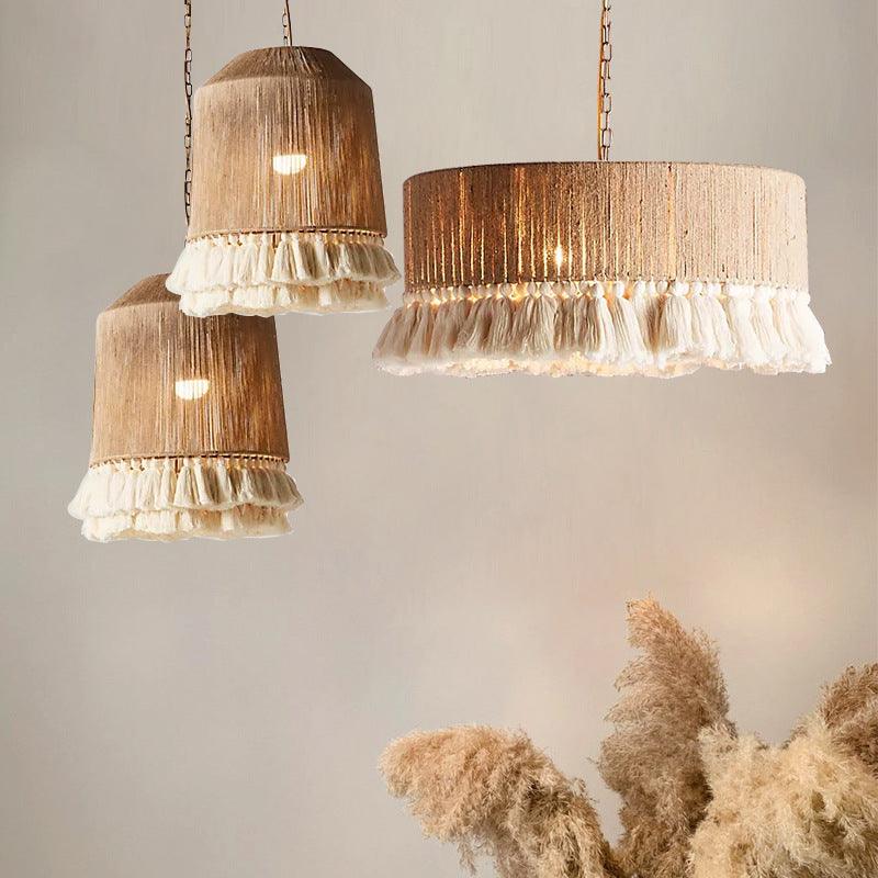 Creative Bedroom Bohemian Vintage Twine Tassel Chandelier - Pacisia