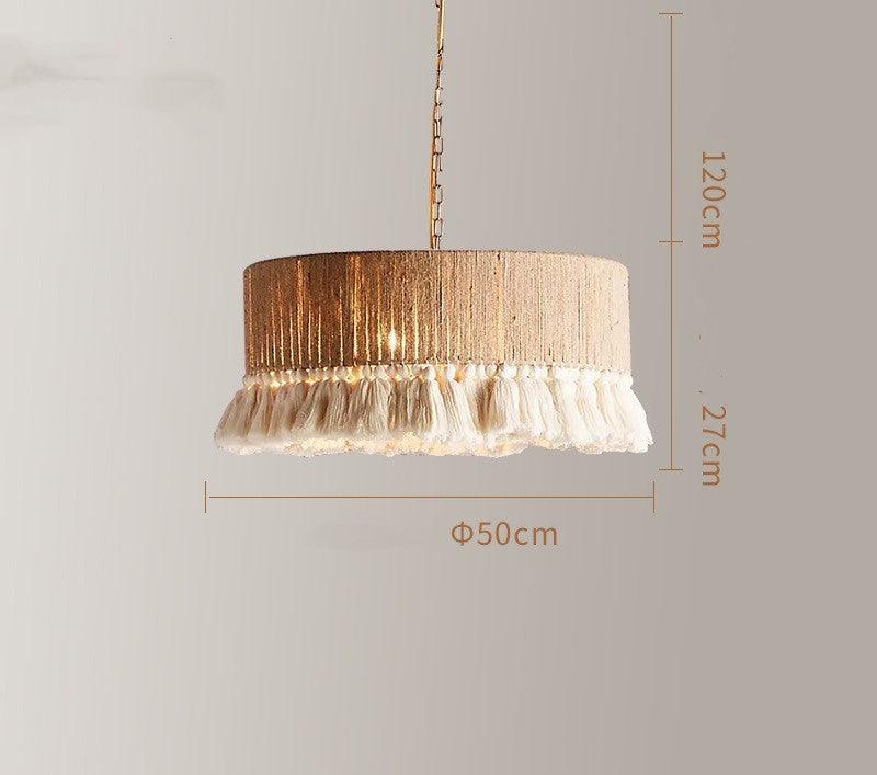 Creative Bedroom Bohemian Vintage Twine Tassel Chandelier - Pacisia