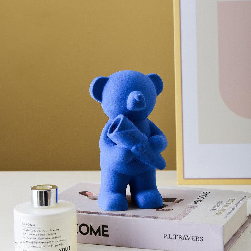 Creative Ceramic Small Vase Decoration Light Luxury Violent Bear TV Cabinet Decoration - Pacisia