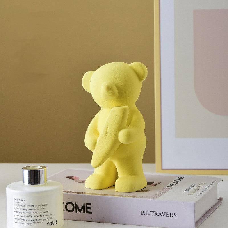 Creative Ceramic Small Vase Decoration Light Luxury Violent Bear TV Cabinet Decoration - Pacisia