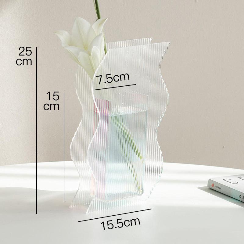 Creative Corrugated Floral Acrylic Vase Home Decoration - Pacisia