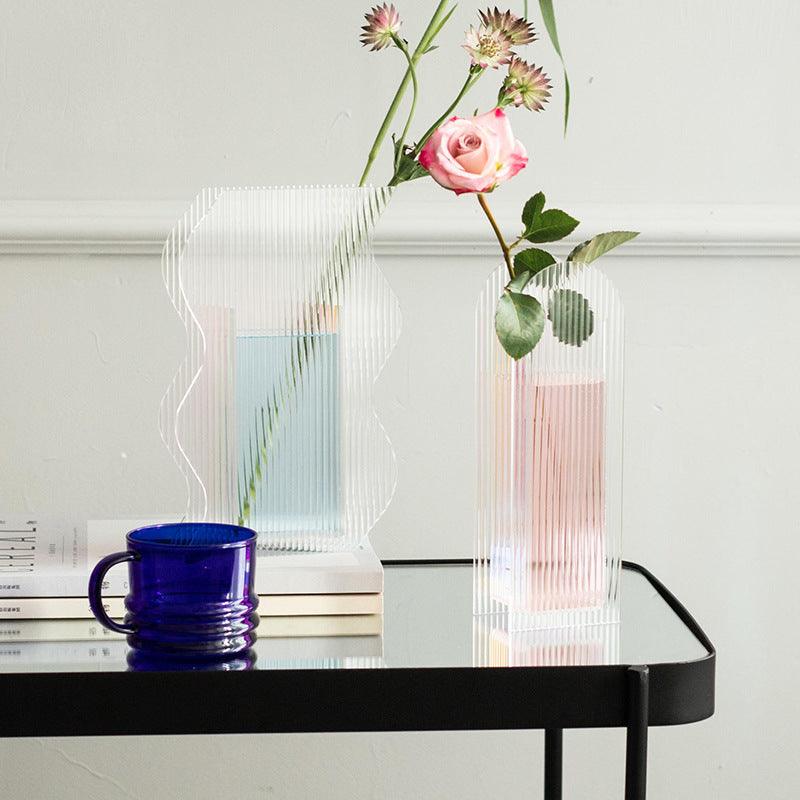 Creative Corrugated Floral Acrylic Vase Home Decoration - Pacisia
