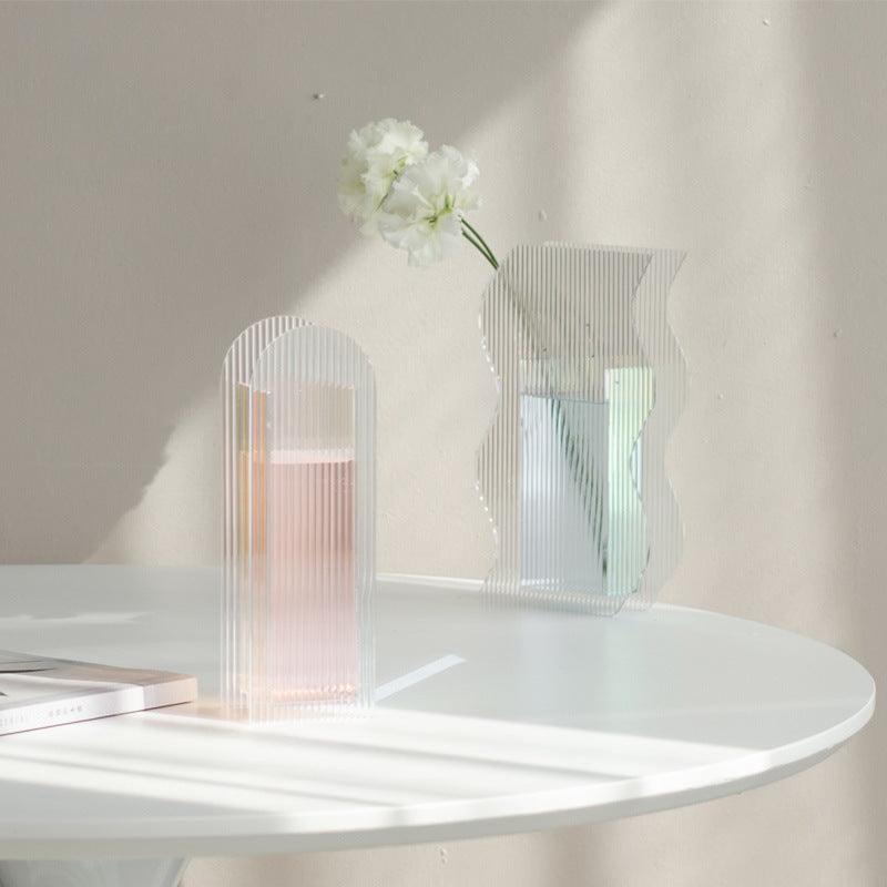 Creative Corrugated Floral Acrylic Vase Home Decoration - Pacisia