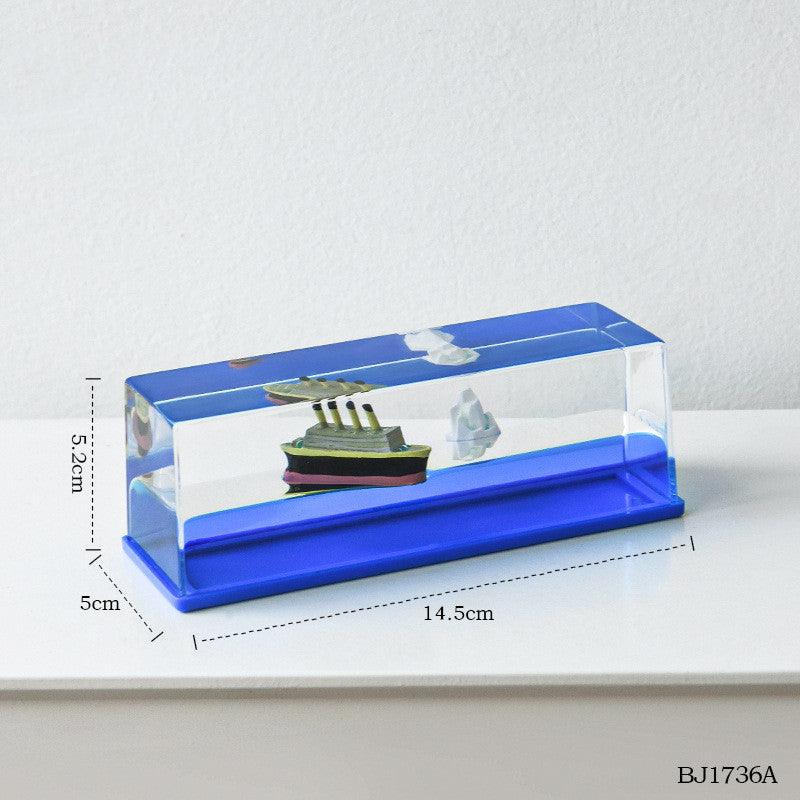 Creative Cruise Ship Decoration Fluid Drift Bottle Desktop Decorative Ornament - Pacisia