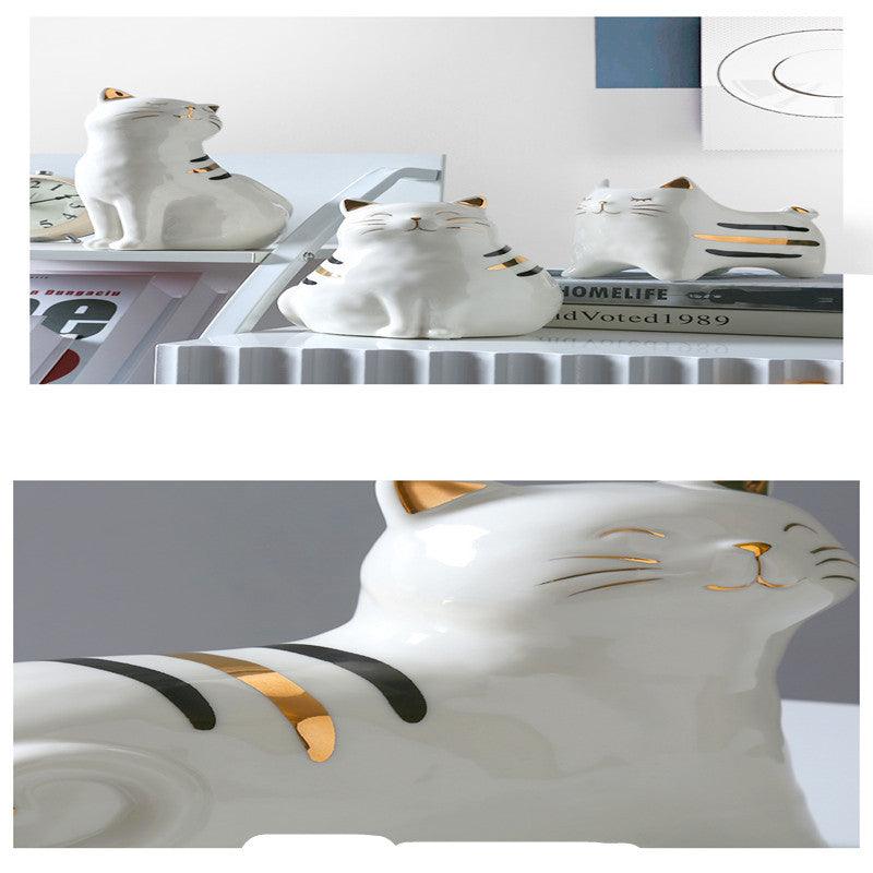 Creative Cute Cat Ceramic Vase Decoration for Living Room - Pacisia