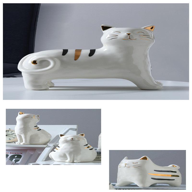 Creative Cute Cat Ceramic Vase Decoration for Living Room - Pacisia