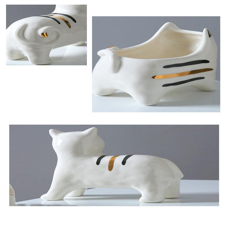 Creative Cute Cat Ceramic Vase Decoration for Living Room - Pacisia