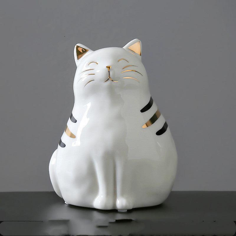 Creative Cute Cat Ceramic Vase Decoration for Living Room - Pacisia