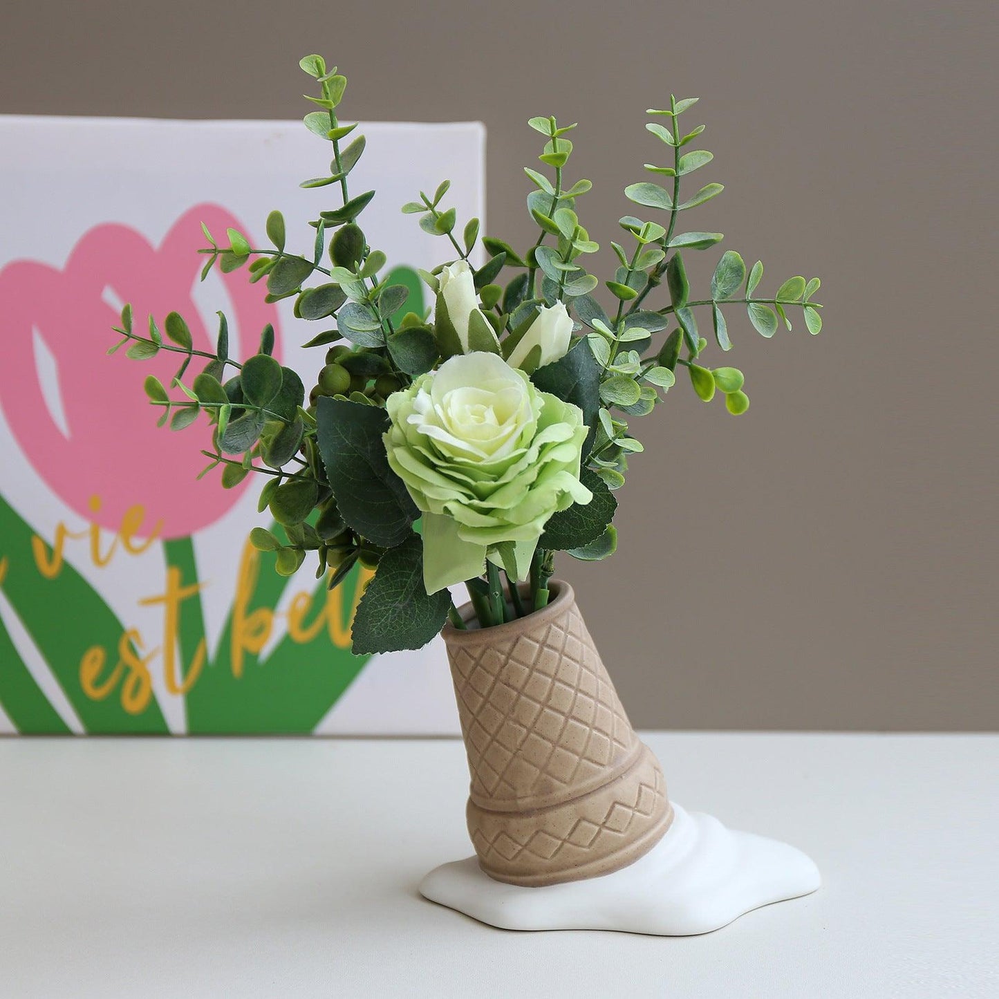 Creative Ice Cream Shaped Ceramic Vase - Pacisia