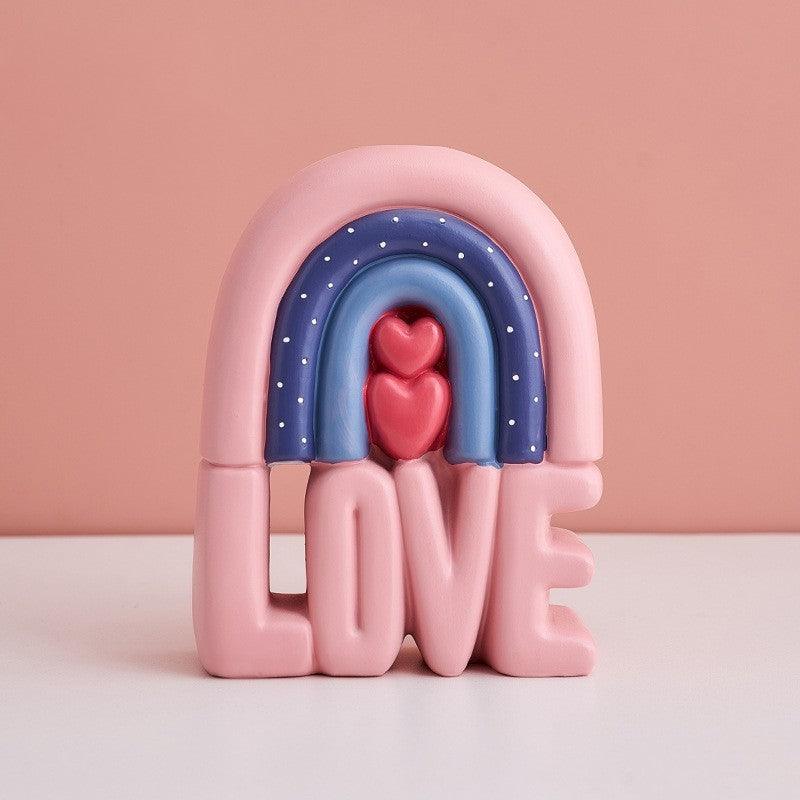 Creative Letter Resin Vase In Living Room - Pacisia