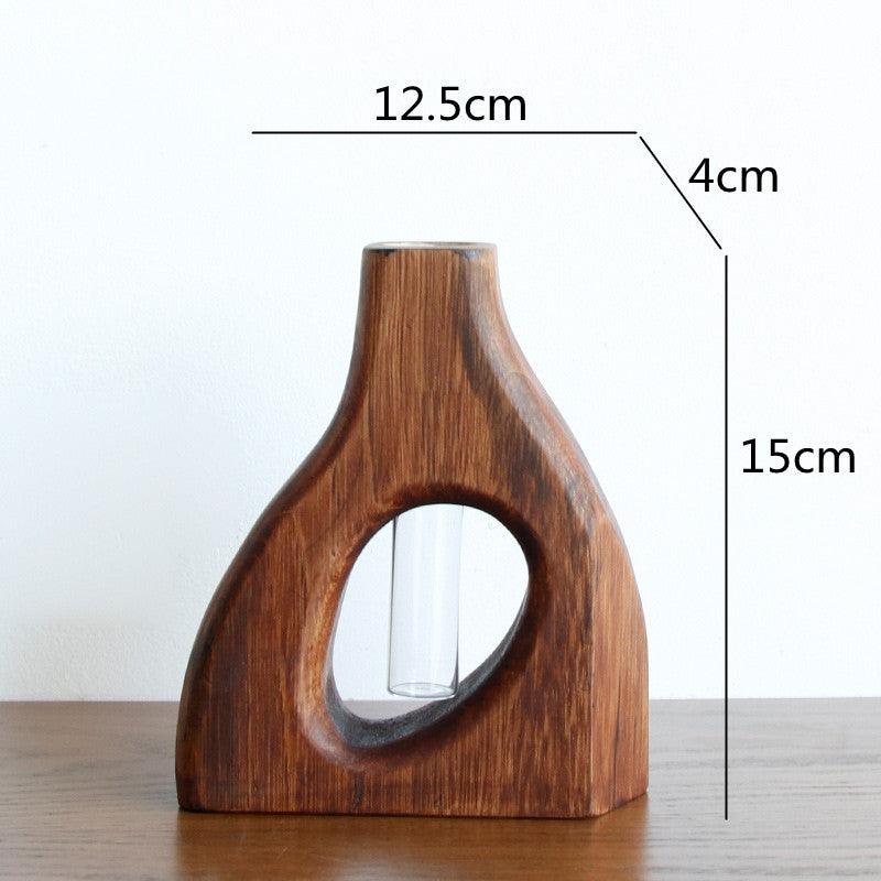 Creative Living Room Solid Wood Vase Countertop Ornaments - Pacisia