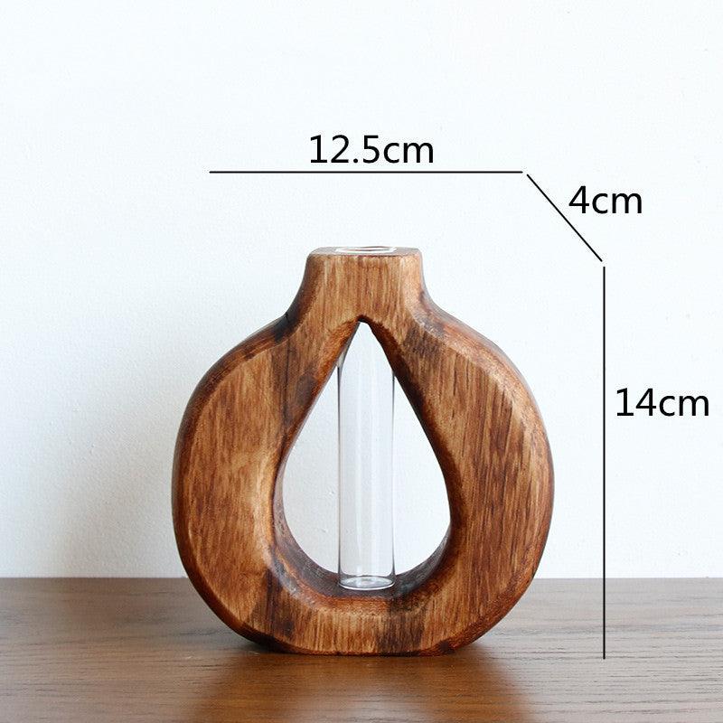 Creative Living Room Solid Wood Vase Countertop Ornaments - Pacisia