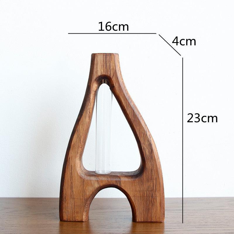 Creative Living Room Solid Wood Vase Countertop Ornaments - Pacisia