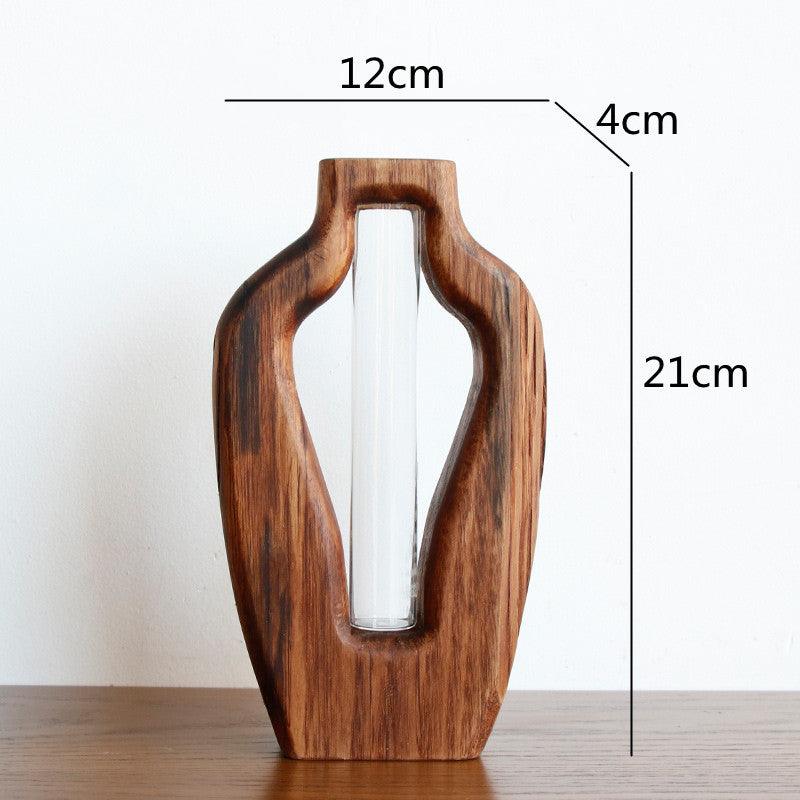 Creative Living Room Solid Wood Vase Countertop Ornaments - Pacisia