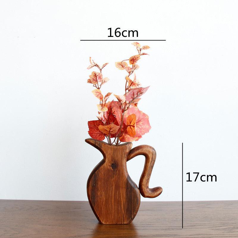 Creative Living Room Solid Wood Vase Countertop Ornaments - Pacisia