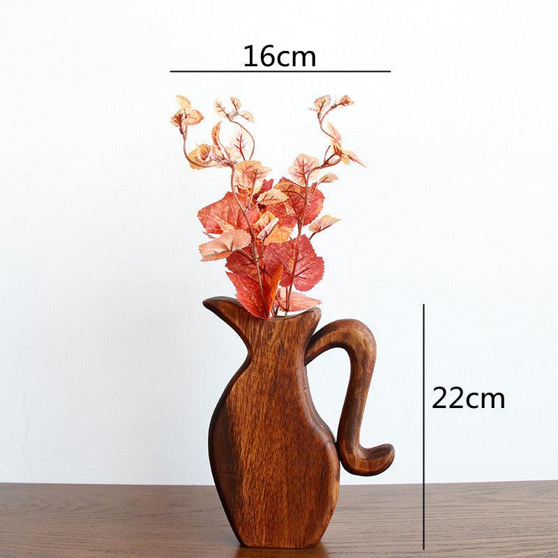 Creative Living Room Solid Wood Vase Countertop Ornaments - Pacisia