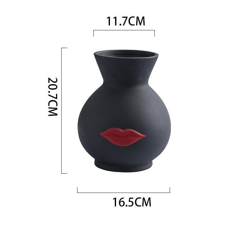 Creative Minimalist Face Lips Vase - Pacisia