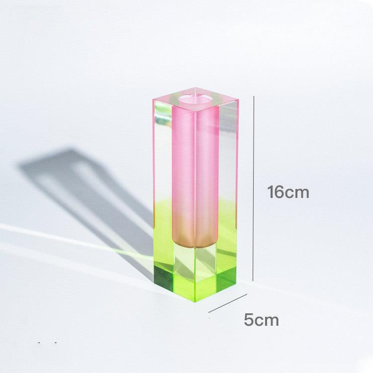 Creative Minimalist Ins Acrylic Square Column Vase Craft Gift - Pacisia