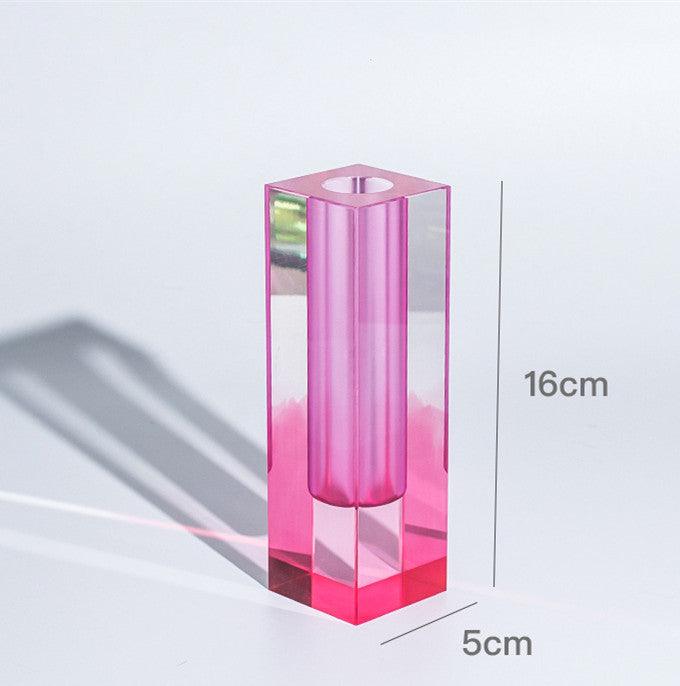 Creative Minimalist Ins Acrylic Square Column Vase Craft Gift - Pacisia