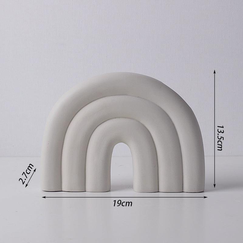 Creative Rainbow Ceramic Vase Ornaments Abstract Human Face - Pacisia