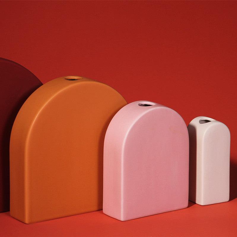 Creative Scandinavian Minimalist Ceramic Colorful Vase Ornaments - Pacisia