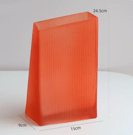 Creative Simple Orange Glass Vase Transparent - Pacisia