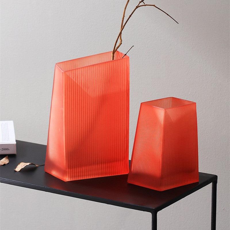 Creative Simple Orange Glass Vase Transparent - Pacisia