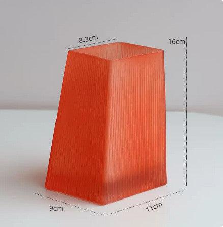 Creative Simple Orange Glass Vase Transparent - Pacisia