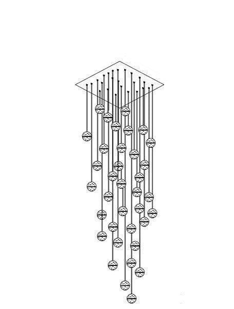 Crystal Staircase Chandelier Modern Minimalist Duplex Staircase - Pacisia