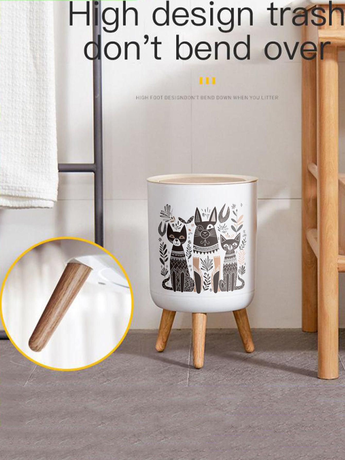 7 L Trash Bin Home Office Rubbish Can Dust Bin Large Lid Lock With Button Large Mouth Design Garbage Basket With Press Lid Dustbin For Room Kitchen - Pacisia