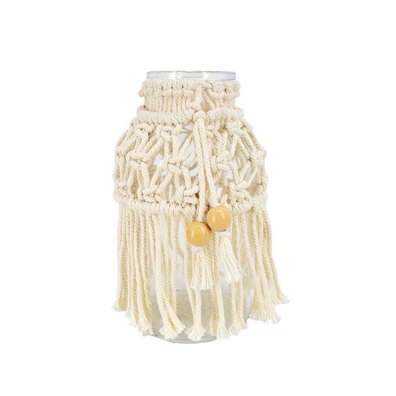 Ins Style Nordic Hand-woven Vase Creative Decoration Living Room Table Decoration Candlestick Shooting Props - Pacisia