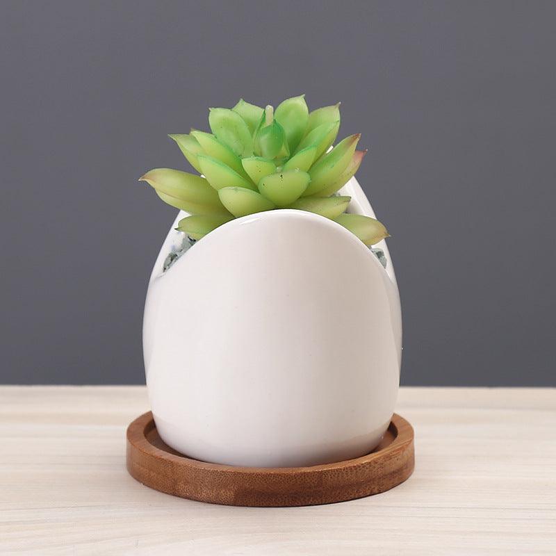 Succulent Pot Creative Cartoon Ceramic Flower Pots European-style Simple Indoor Desktop Pots For Plants Office Decor Planters - Pacisia