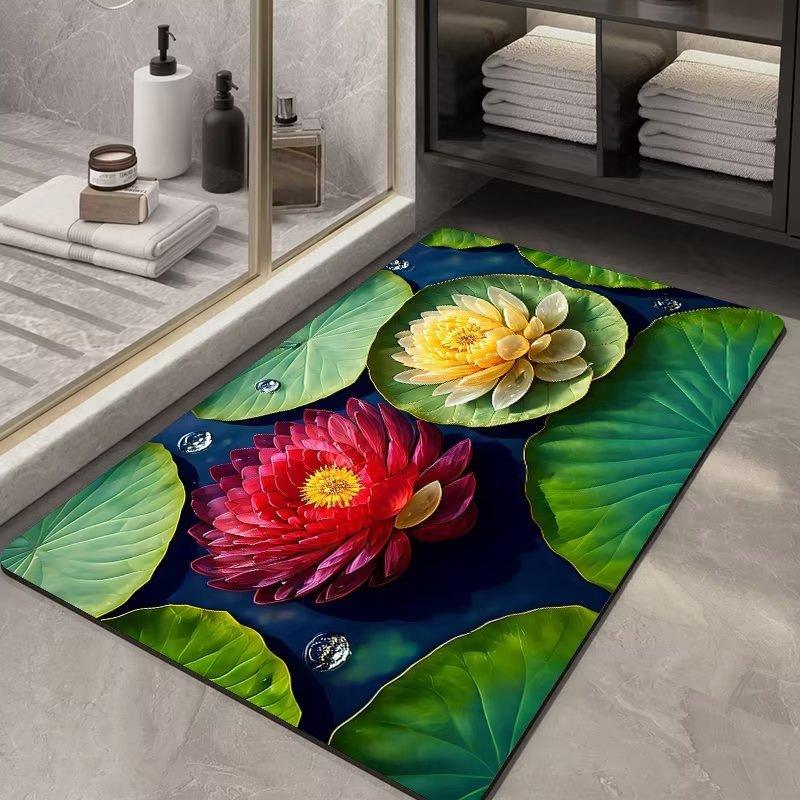Soft Diatom Ooze Floor Bathroom Absorbent Bathroom Step Mat Quick-drying Non-slip Toilet Door Mat - Pacisia