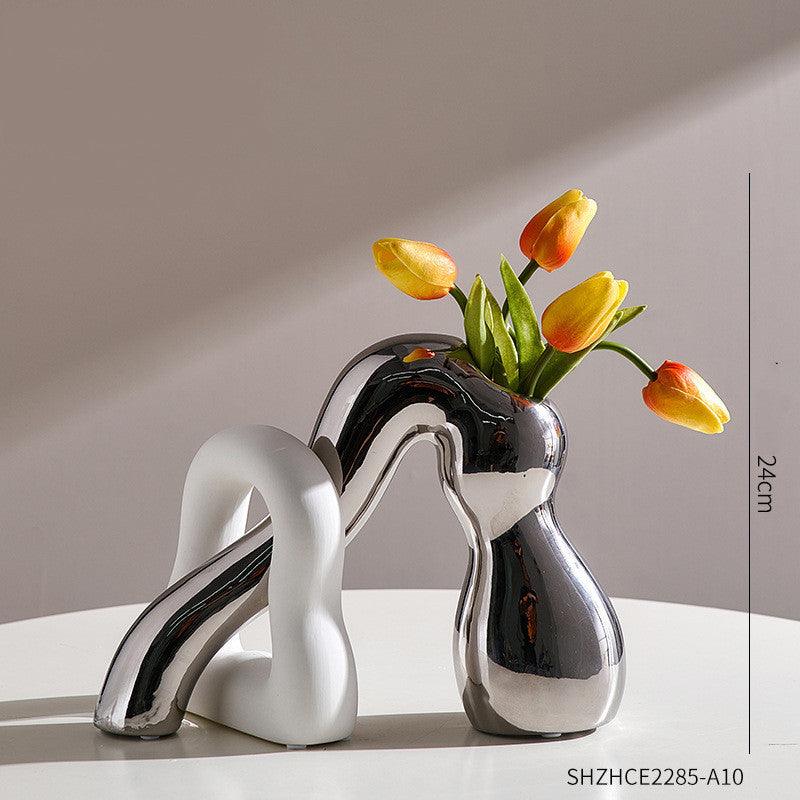 Abstract Character Art Vase Flower Arrangement And Dried Flower Creative TV Cabinet - Pacisia