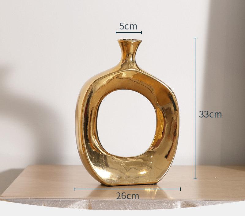 Electroplated Silver Ceramic Vase Desktop Decoration - Pacisia