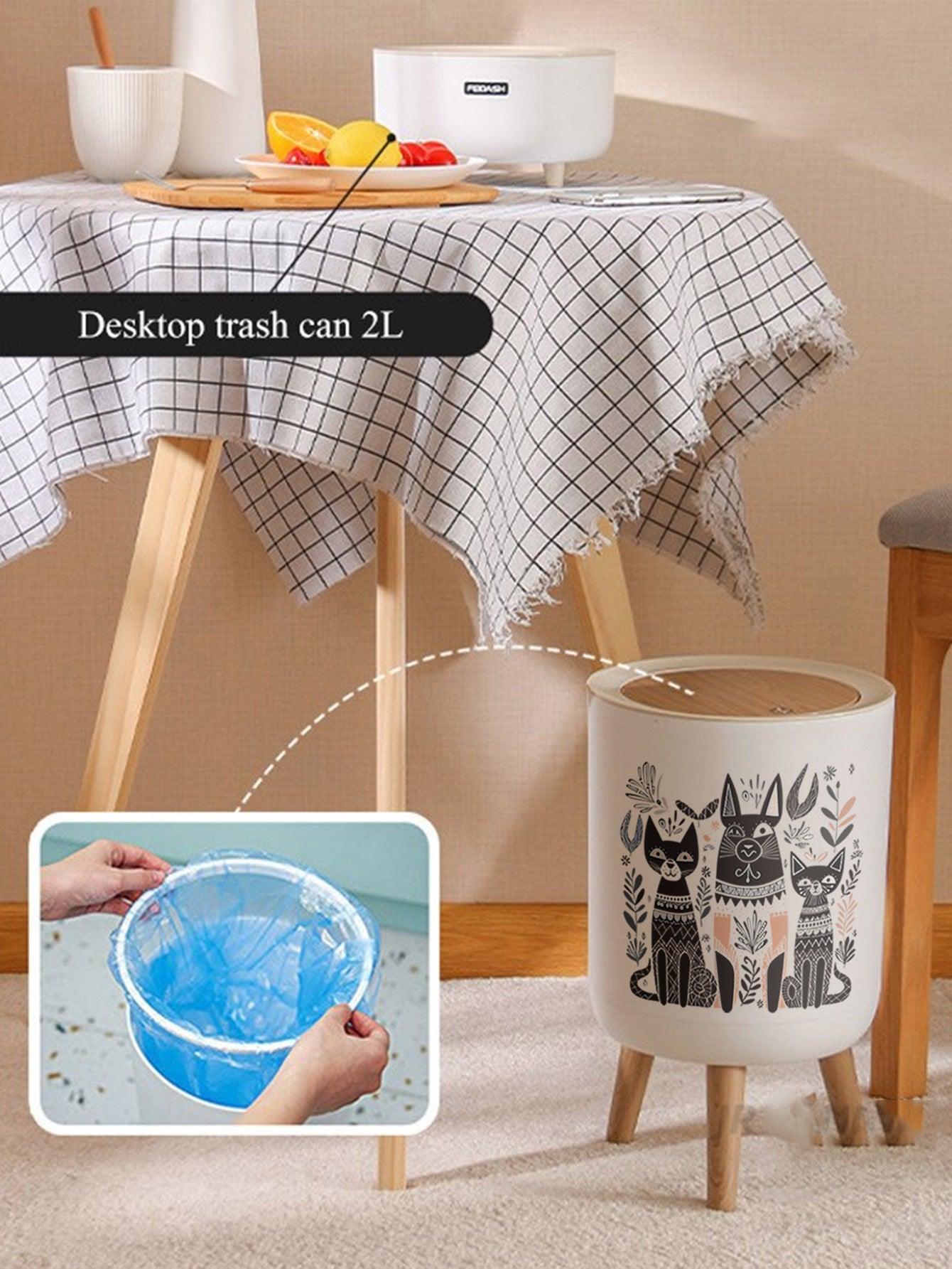 7 L Trash Bin Home Office Rubbish Can Dust Bin Large Lid Lock With Button Large Mouth Design Garbage Basket With Press Lid Dustbin For Room Kitchen - Pacisia