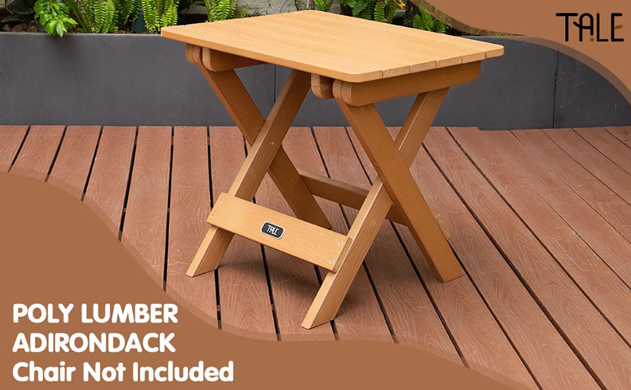 TALE Adirondack Portable Folding Side Table Square All-Weather And Fade-Resistant Plastic Wood Table Perfect For Outdoor Garden, Beach, Camping, Picnics,Ban Amazon - Pacisia