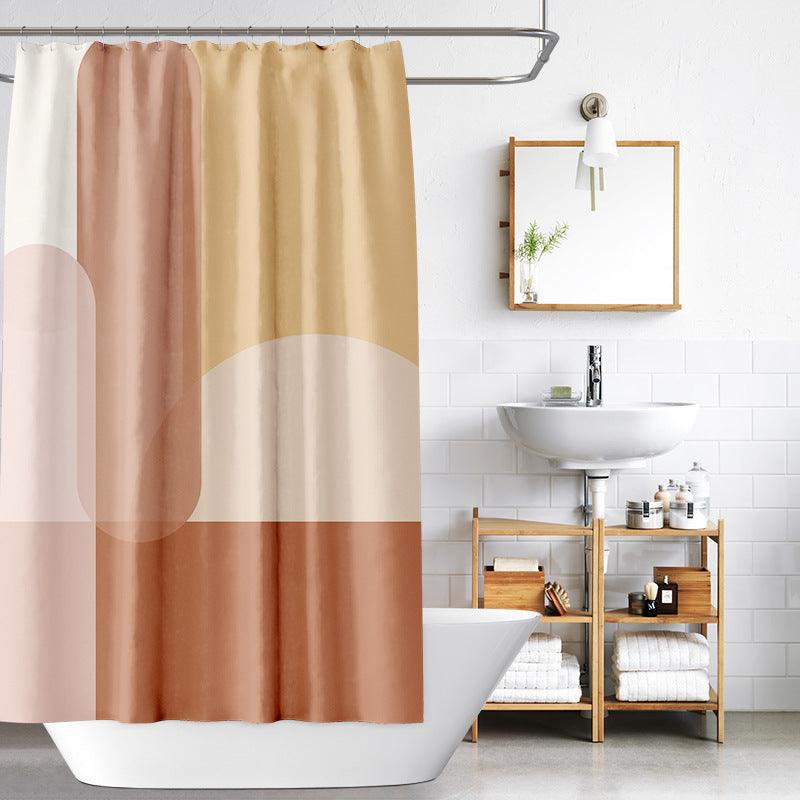 Fashion Color Block Perforated Suit Shower Curtain - Pacisia