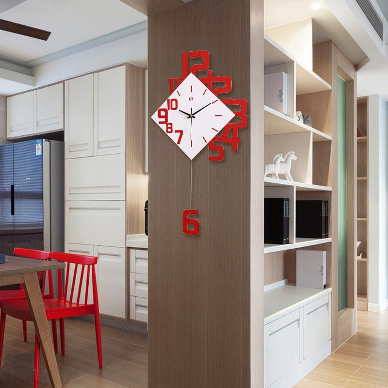Personalized Digital Clock Fashion Wall Clock Wooden Creative Decorative Wall Watch - Pacisia