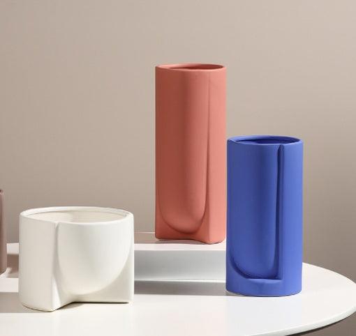 Porcelain Vase Ornaments Modern Minimalist Living Room Table Flower Arrangement Nordic Style Soft Decoration - Pacisia