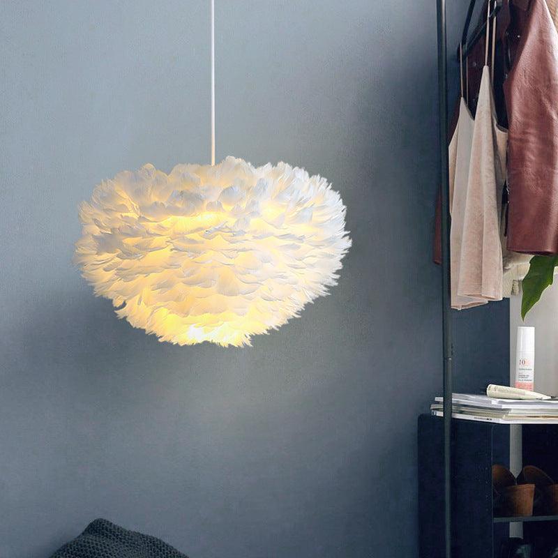 Feather Warm And Romantic Bedside Chandelier - Pacisia