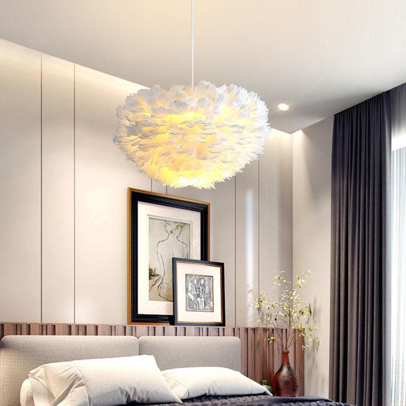 Feather Warm And Romantic Bedside Chandelier - Pacisia