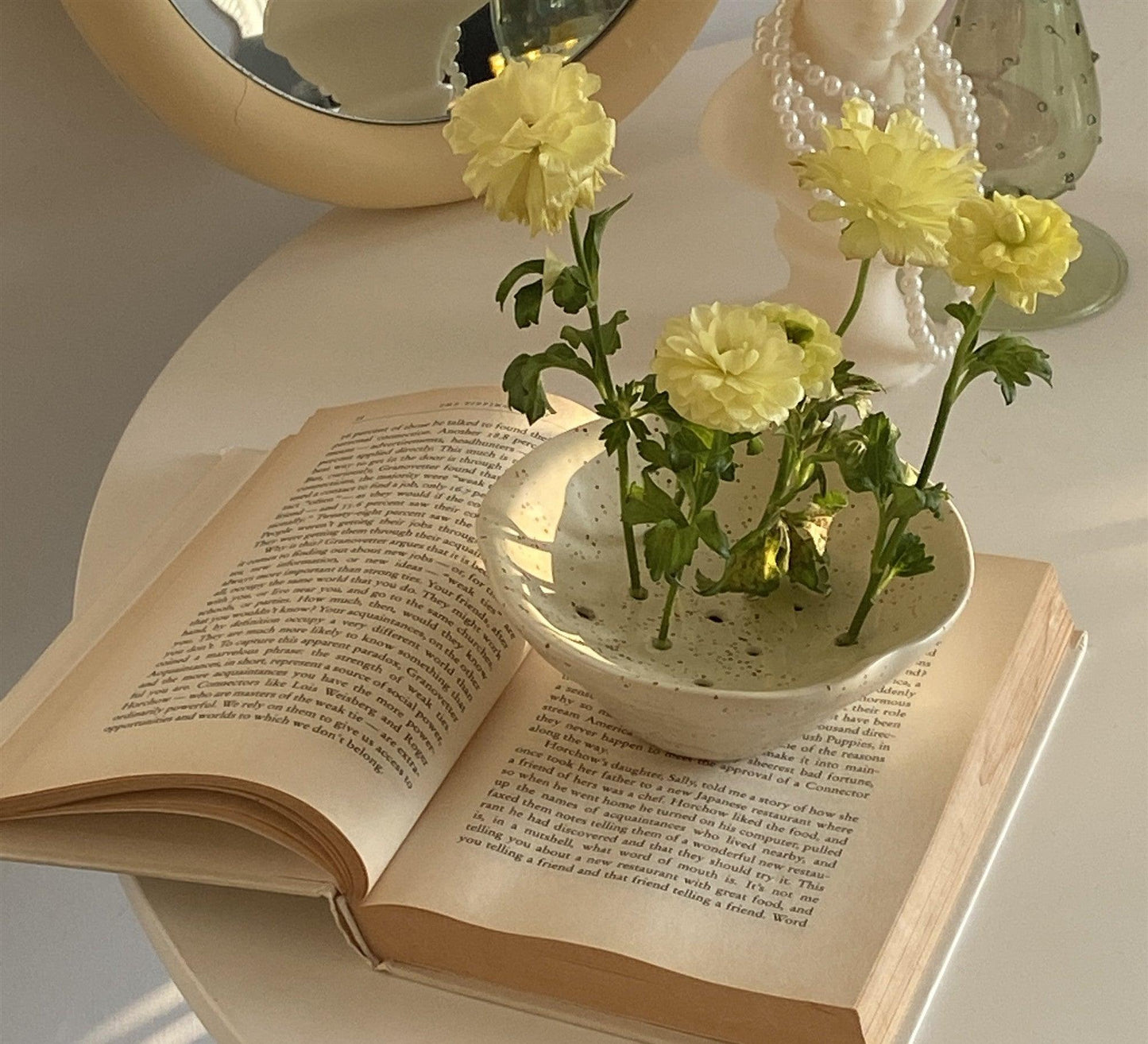 Floral Utensils Flower Arrangement Water Filter Bowl Ceramic Vase - Pacisia